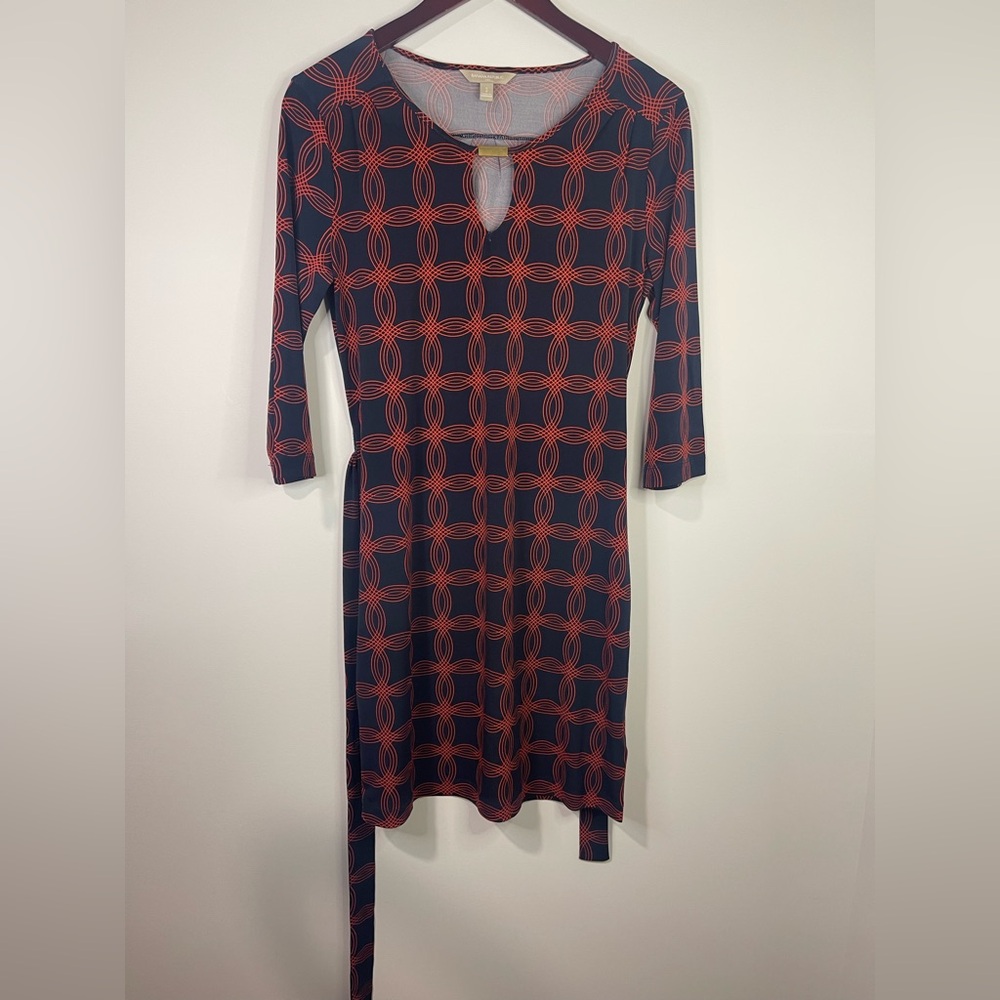 Banana Republic Red and Black Geometric Dress
